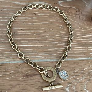 Gold Chain Necklace with Crystal Pendant
Coach Toggle Necklace - 16 inches